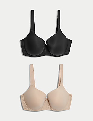2 Pack Polyamide Mix Plain Bra