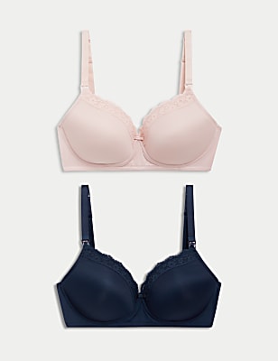 2pk Maternity Lace Trim Nursing Bras