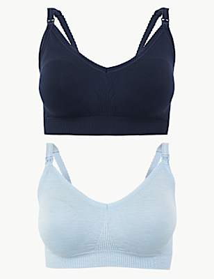 2 Pack Seamfree Maternity Padded Full Cup Bras
