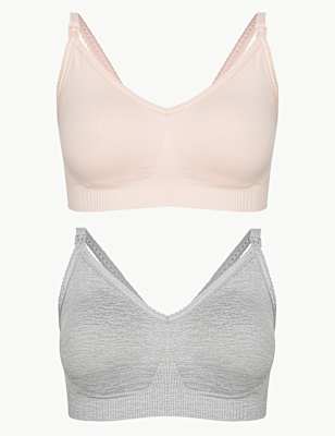 2 Pack Seamfree Maternity Padded Full Cup Bras