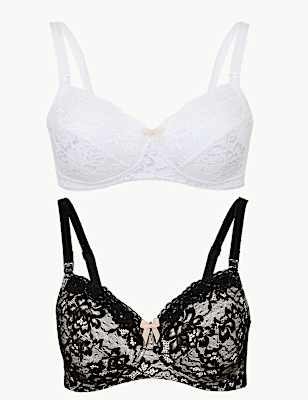 2 Pack Non-Padded Full Cup Nursing Bras B-G