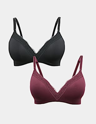 2pk Jasmine Lace Trim Maternity Nursing Bra B-G