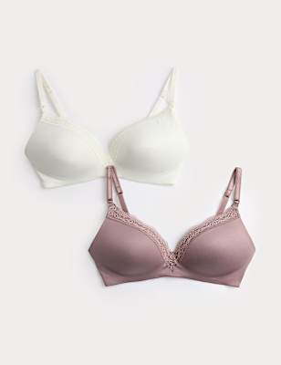 2pk Jasmine Lace Trim Maternity Nursing Bra B-G