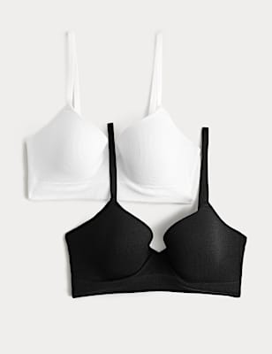 2 Pack Seamfree Wired Demi Cup Bras A-E