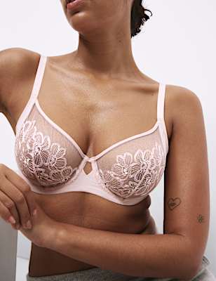 Embrace Embroidered Wired Full Cup Bra A-E
