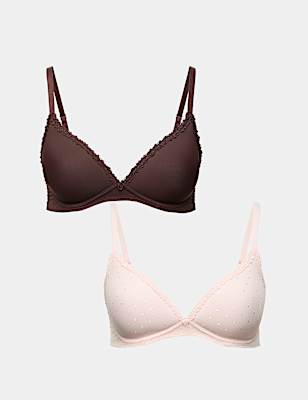 2 Pack Non Wired Plunge Bras (A-E)