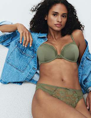 Jasmine Lace Wired Demi Cup Bra (A-E)