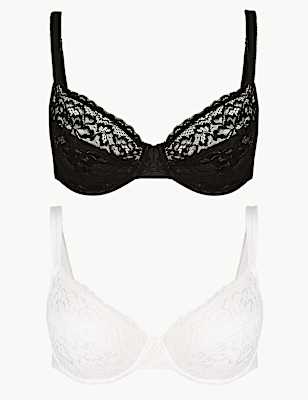 2 Pack Louisa All Over Lace Non-Padded Full Cup Bras B-DD