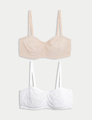 2pk Wired Strapless Bra A-E