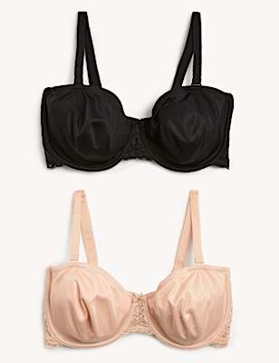 2pk Non-Padded Strapless Bras A-D