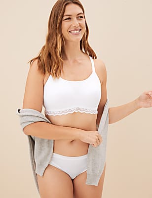 Lace Trim Non Wired Crop Top A-E