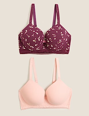 2pk Full Cup Non-Wired Padded Bras