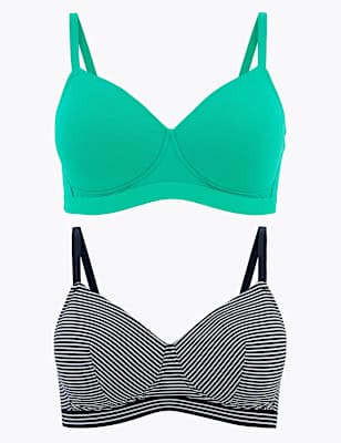 2pk Non-wired Full Cup Bras A-E