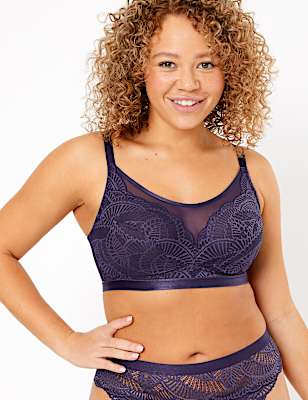 Mesh Lace Non-Padded Bralette DD-H