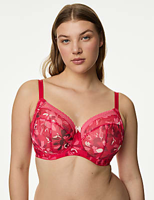 Printed Mesh Wired Extra Support Bra F-J