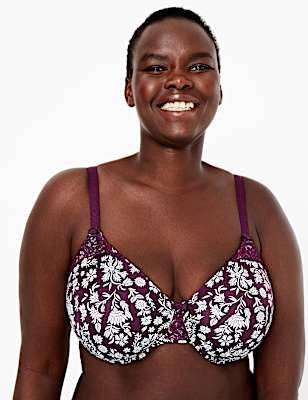 Leaf Print Non-Padded Minimiser Bra C-G