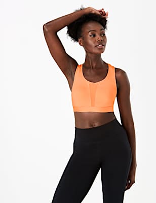 Mesh High Impact Non-Wired Sports Bra A-E
