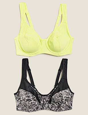 2pk High Impact Underwired Sports Bras A-H