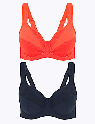 2pk High Impact Underwired Sports Bras A-H