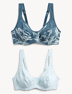 2pk Ultimate Support Wired Sports Bras A-E