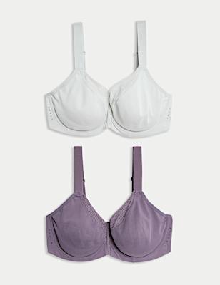 2pk Ultimate Support Wired Sports Bras (A-H)