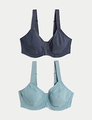 2pk Ultimate Support Wired Sports Bras (A-H)