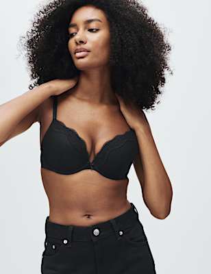 Jasmine Lace Wired Push Up Plunge Bra (A-E)