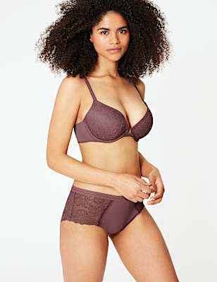 Body&trade; Lace Padded Push-up Plunge Bra A-E
