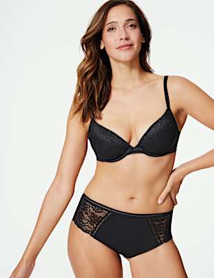 Body&trade; Lace Padded Push-up Plunge Bra A-E