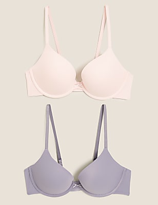 2pk Padded Push-up Plunge T-Shirt Bras
