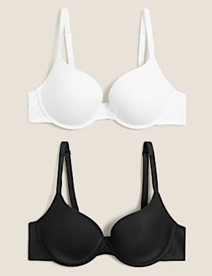 2pk Padded Push-up Plunge T-Shirt Bras