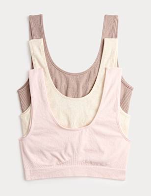3pk Seamless Non Wired Crop Tops