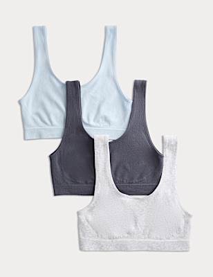 3pk Seamless Non Wired Crop Tops