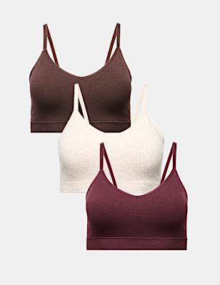 3pk Seamless Non Wired Bralettes