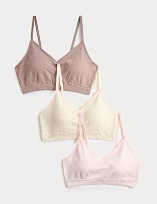 3pk Seamless Non Wired Bralettes
