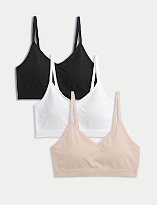 3pk Seamless Non Wired Bralettes