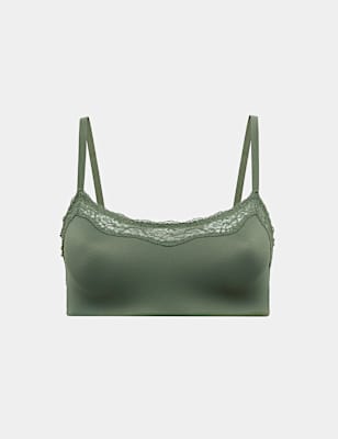 Body Soft Lace Trim Non Wired Crop Top