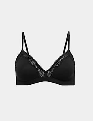 Body Soft Lace Trim Non Wired Bralette (A-E)