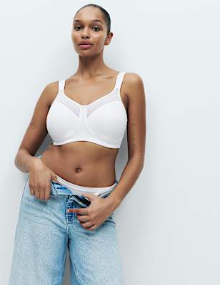 Cotton & Lace Non Wired Total Support Bra