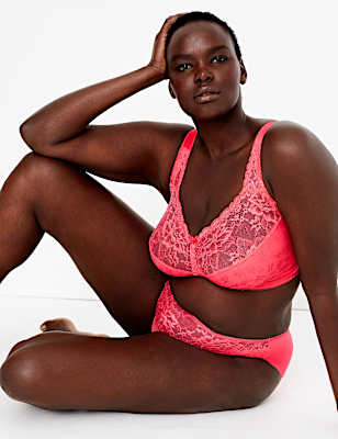 Total Support Jacquard & Lace Full Cup Bra