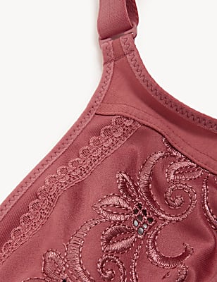 Embroidered Non Wired Total Support Bra