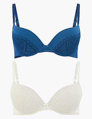 2 Pack Lace Push-Up Plunge Bras