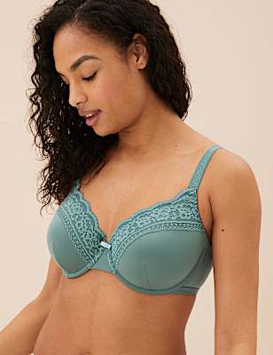 Lace Trim Padded Full Cup Bra