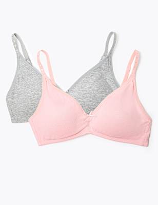 2pk Non-Wired Full Cup First  Bras AA-D