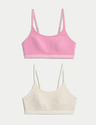 2pk Cotton First Bra Crop Tops