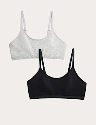 2pk Cotton First Bra Crop Tops