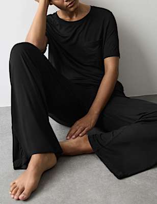 Jersey Wide Leg Pyjama Bottoms