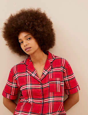 Women's Checked Family Short Pyjama Set