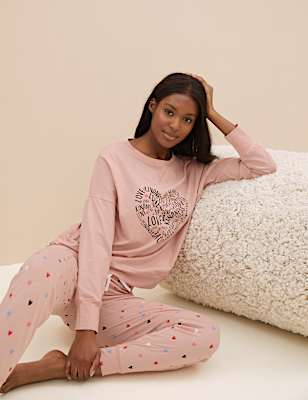 Pure Cotton Love Heart Pyjama Set