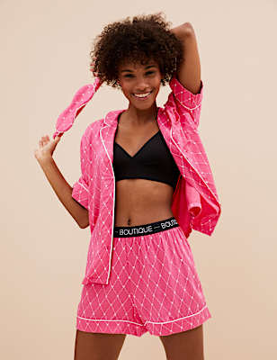 Heart Shortie Set With Eye Mask